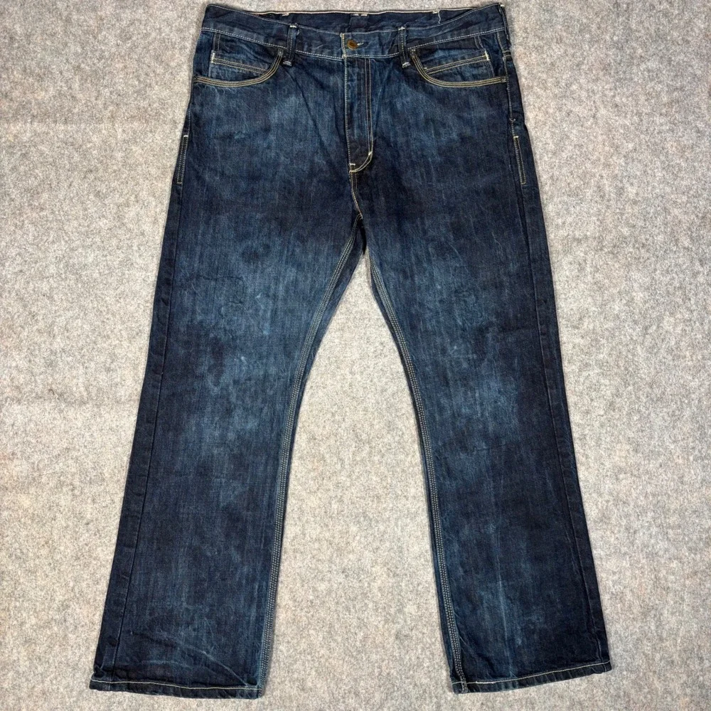 Levi's 527 Bootcut Jeans Marbled Mens 38x30 Blue Indigo Slim Fit Denim Pants